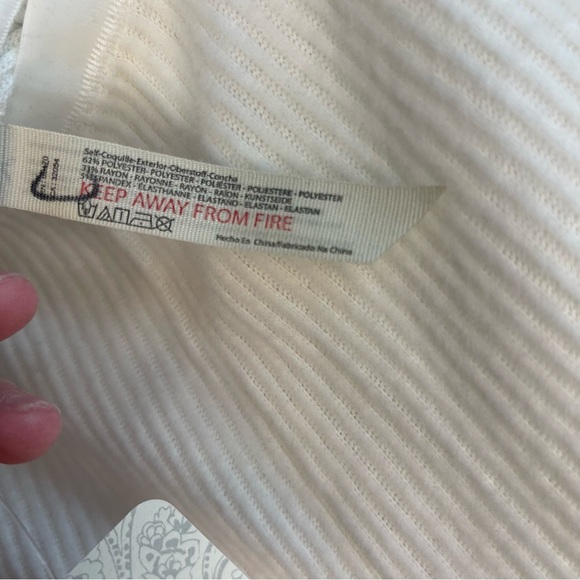 Free People Intimately ivory ribbed leggings Size Small - Picture 5 of 6